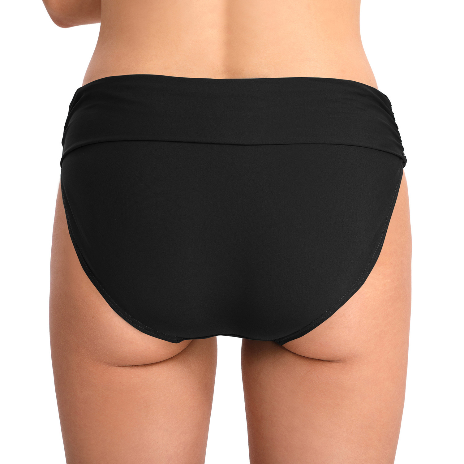 Gentle Wind Long Fashion New Pattern Versatile Popular Sexy Elastic Hip Lifting Pleated Solid Color Women's Triangle Trunks, Beach Swimming Trunk