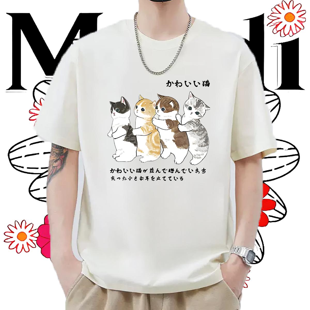 Unisex T shirt Beach Crew Neck Cotton Breathable Men Clothes T-Shirt Classic Graphic Tops