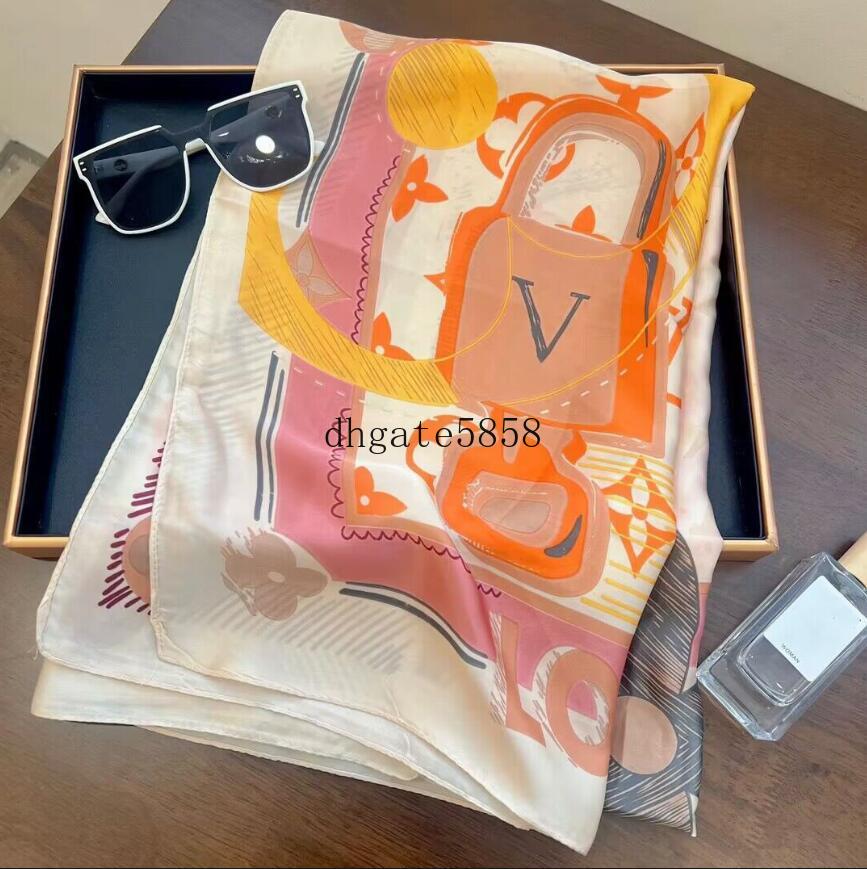 2025 Wholesale - Famous style design 100% silk women scarf Solid color soft shawl Elegant wome floral 180-90cm scarf