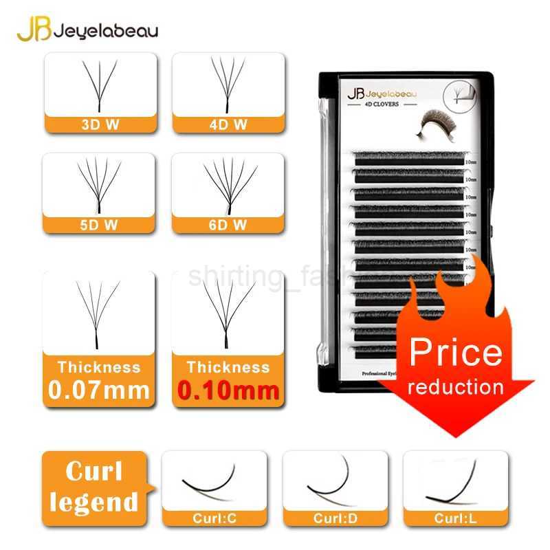 JB Jeyelabeau 3D 4D 5D W Fake eyelashes Naturally curl Eyelash extension Premade volume fans lashes False eyelashes 6D W ciliaCL240713