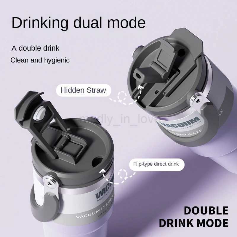 Stainless Steel Coffee Cup Insulated Hydro Cup Tumbler Thermo Water Bottle Car Travel Mug Vacuum Flask Cold and Hot Double-layerM240713