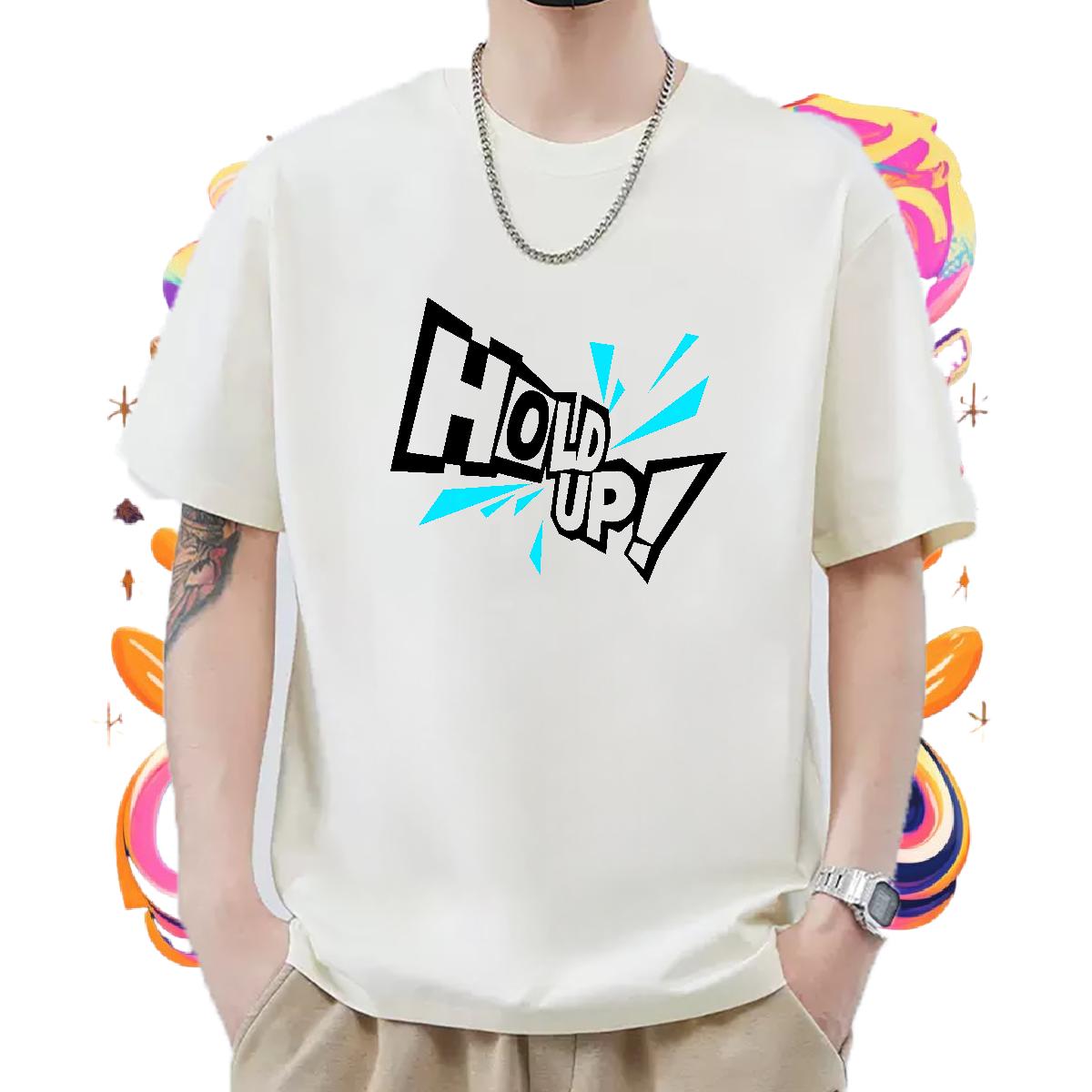 2024 DIY Man T Shirts Black Oversized Hip Hop Tshirts Cotton Breathable Short Sleeve Classic