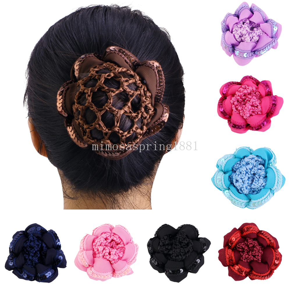 Kids Girls Bun Cover Snood Elastic Hair Net Ballet Dance Crochet Decor Headwear Dance Hair Accessories Ponytail Fixed Holder New