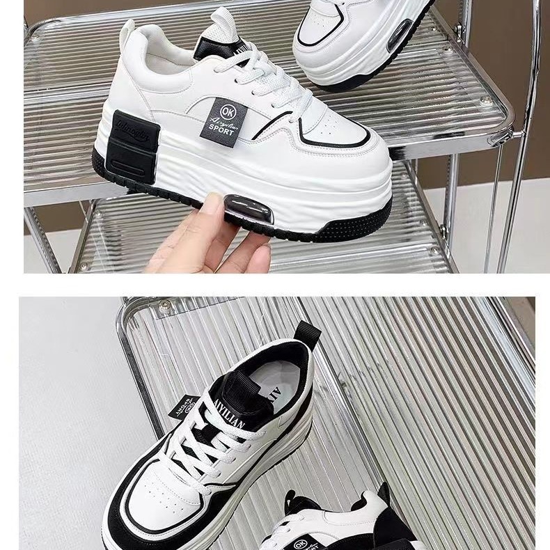 ddmynov Famous internet celebrity 2024 new super hot sports white thick sole chic versatile niche canvas board shoes for women