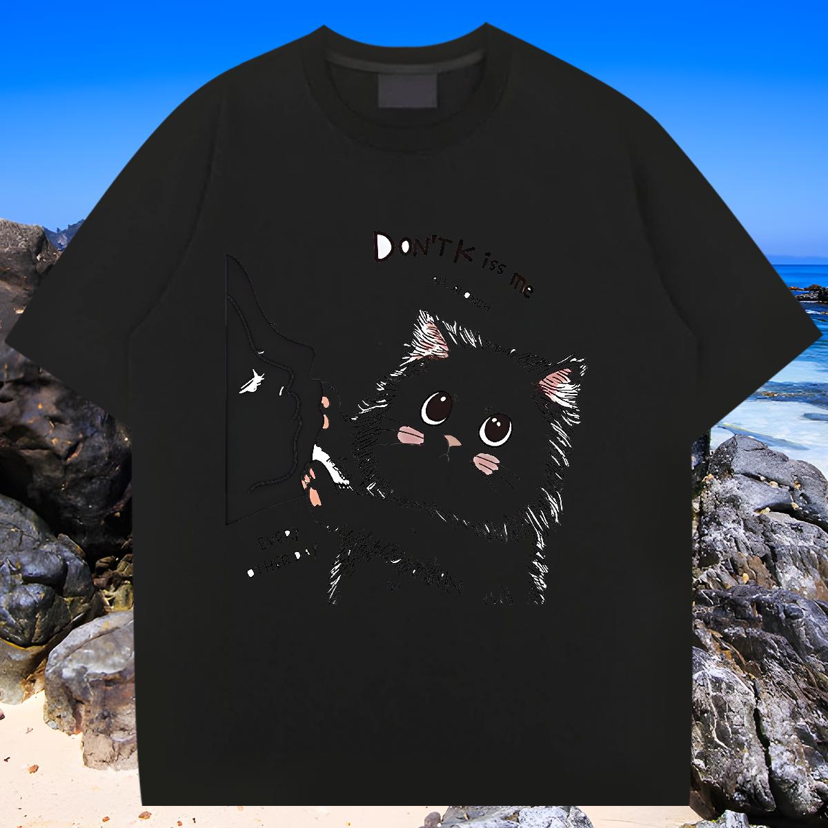 Loose Fit Men Clothes T-Shirt Round Neck Short Sleeve Street wear Hip Hop T shirt DIY Printed Classic Tops Tees