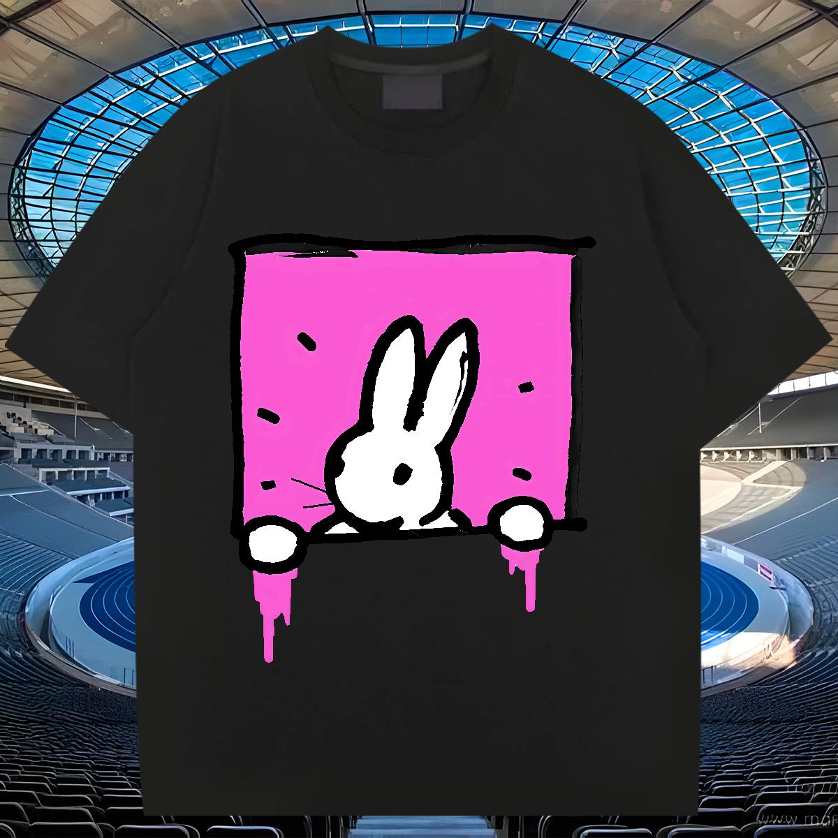 New Man T Shirts Cartoon Print Men Tees Casual Daily Wear Cotton O Neck Short Sleeves Loose Fit Top Tees