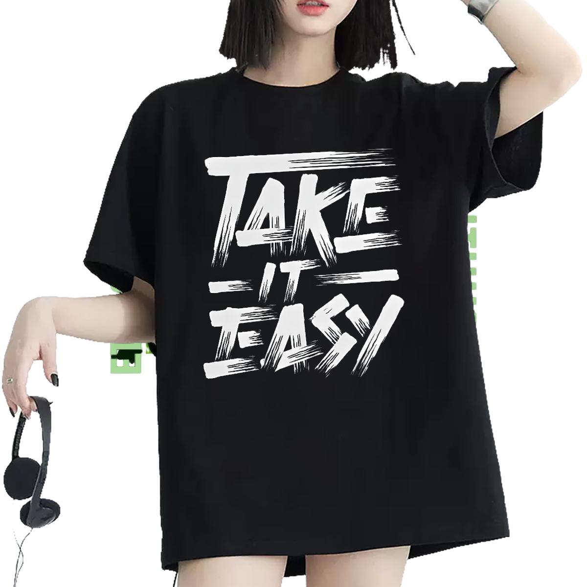 Factory Direct Women T Shirts Cotton Breathable Black White Clothings Daily Wear Loose fit Couples T Shirts