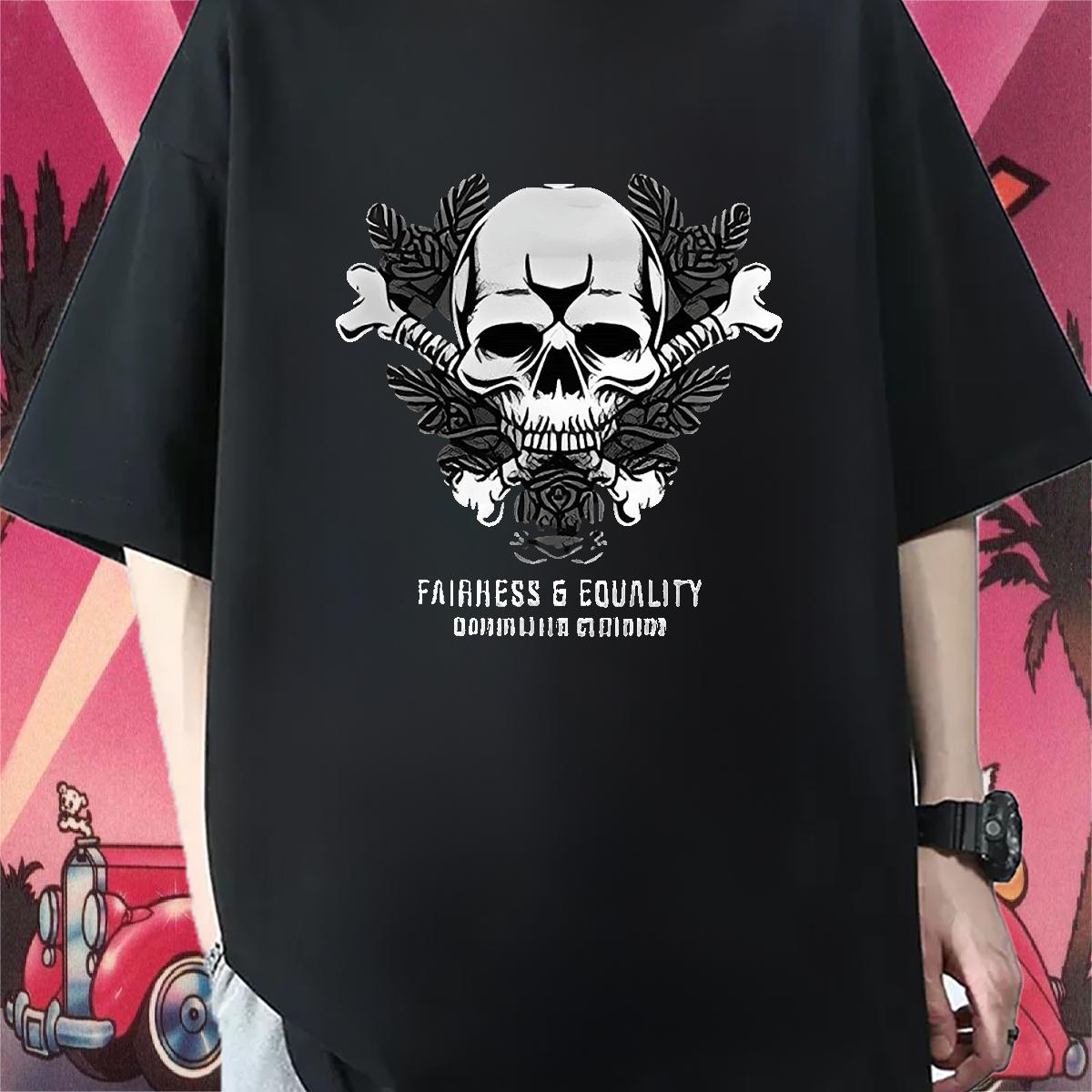 Loose Fit Men T Shirts High Street Hip Hop Cotton O Neck Short Sleeves Tshirt for Man Woman DIY Custom Print Oversized Tops Tees