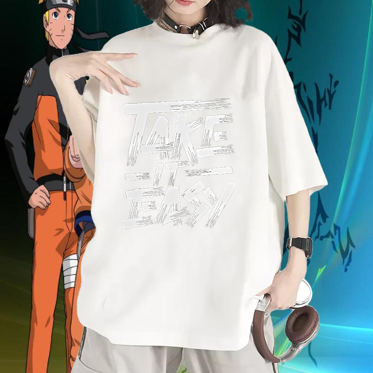 Cotton Breathable Soft Woman T Shirts 2024 DIY Daily Wear Couples T Shirts Cartoon Printing S-3XL Loose fit Tops