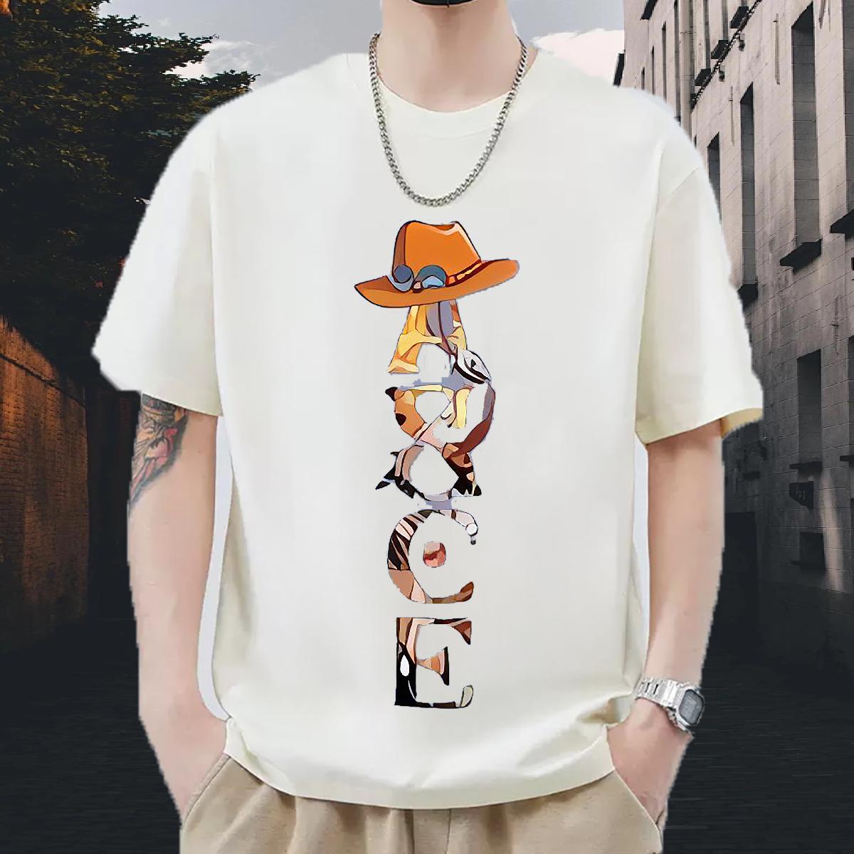 Loose Men Tshirts Round Neck Short Sleeve Summer Casual T-Shirts Floral Print Fashion New Tees