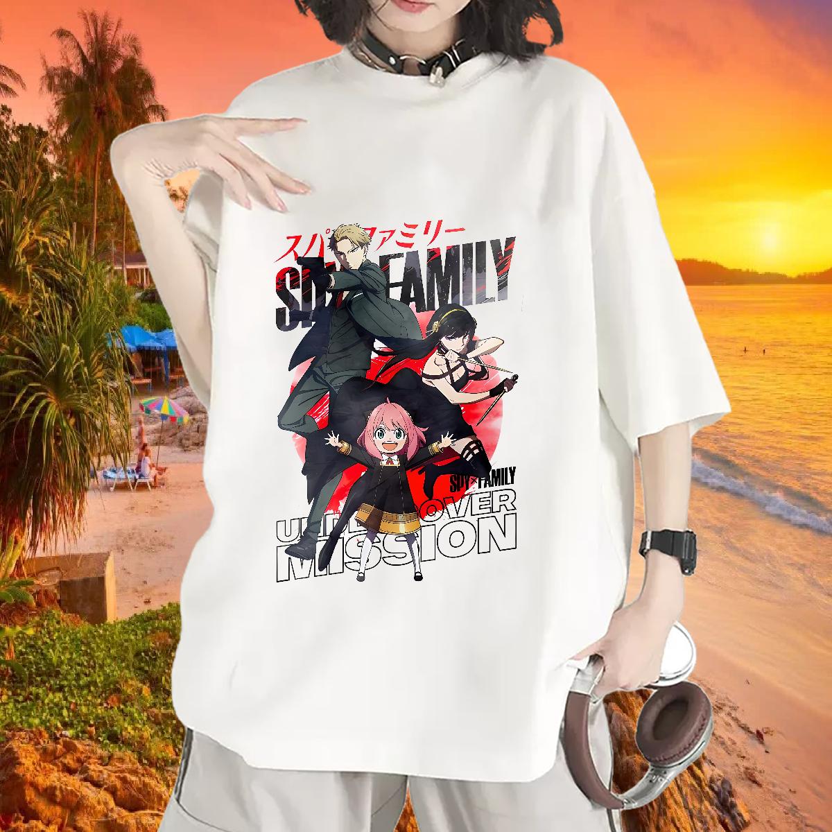 Cotton Comfortable T shirt New Arrival Sports Casual Women Tees Anime Print Loose Tops Shirt