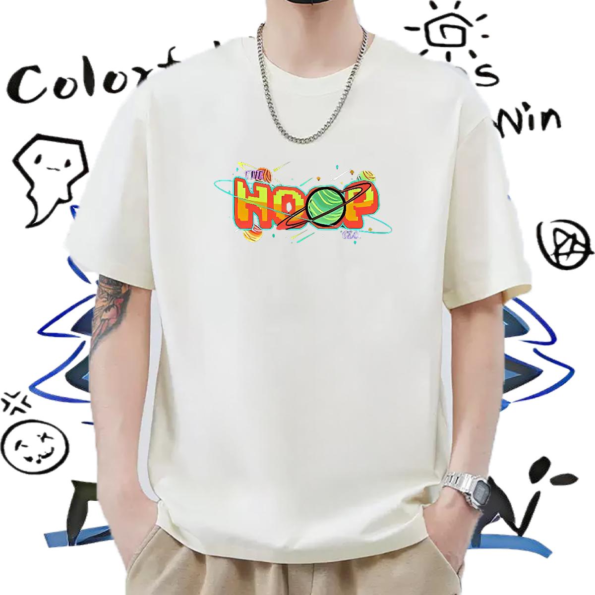 Loose Men T Shirts Casual Beach Cotton Breathable Men Clothes T-Shirt Brand Custom Print Oversized Polos