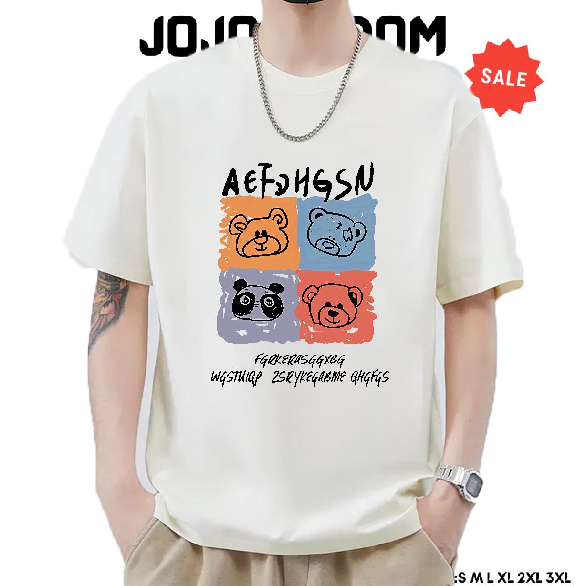 Designer T Shirt For Man Cartoon Print Street Men Tshirts Cotton Breathable Unisex