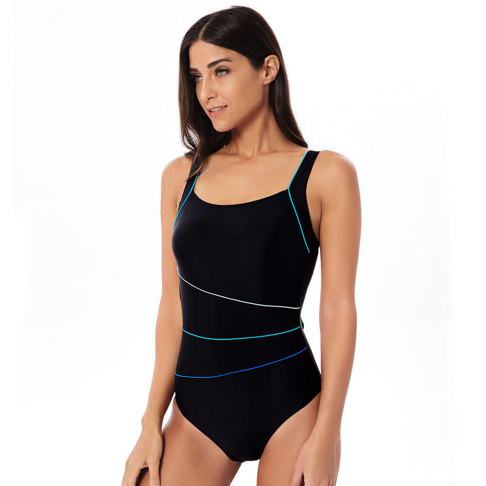 New Arrival French Sleeveless Gentle Wind Popular Solid Versatile Conservative in Competitive Sports, Slim Fit One-piece Swimsuit for Women Waist Sexy