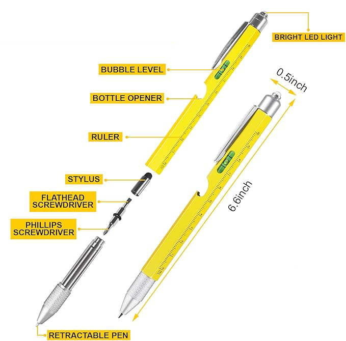 Multi Function LED Pens Bottle Opener Holder Tool Touch Screen Metal Ballpoint Pen Capacitive Pen