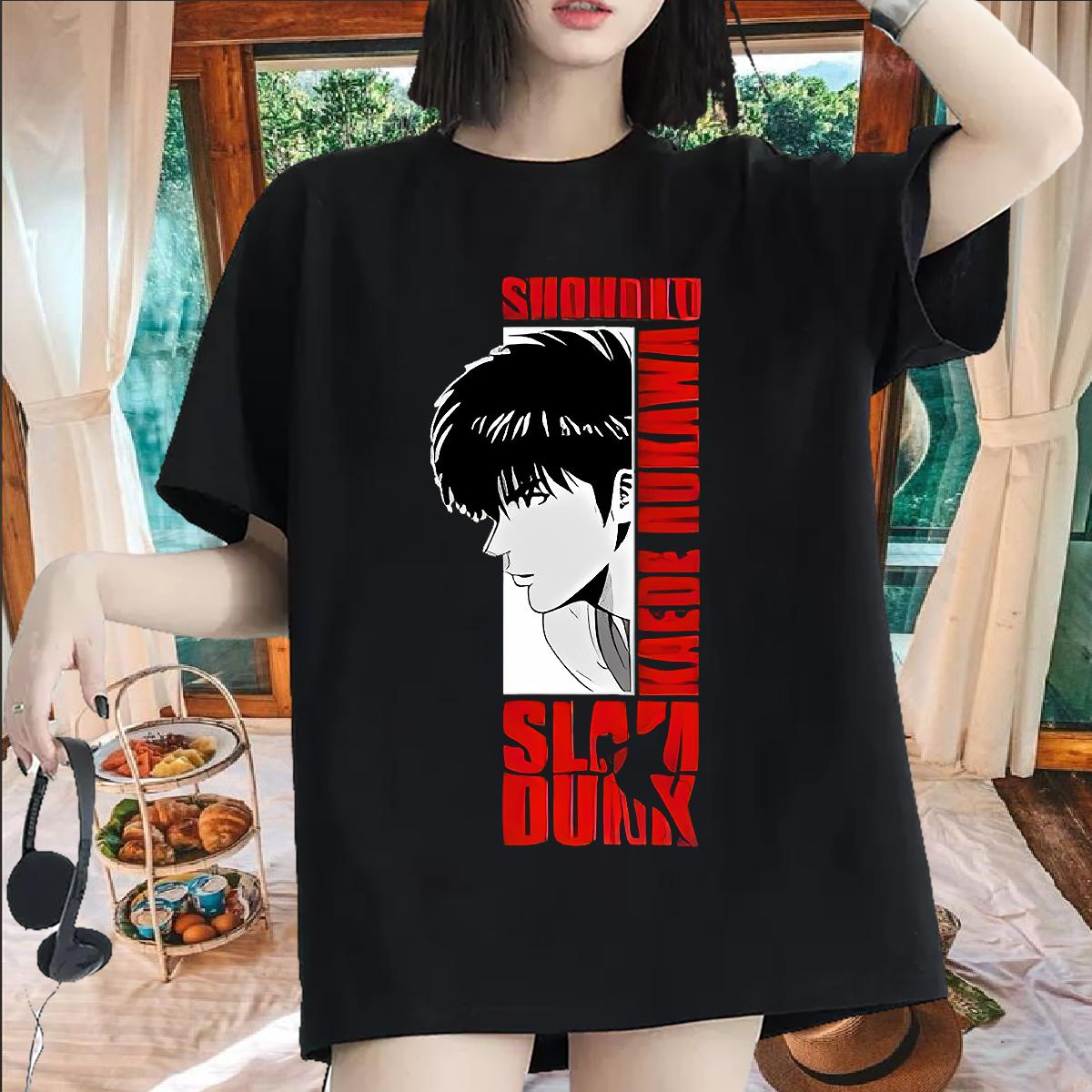 O-Neck Short Sleeve Cotton T shirt 2024 Designer Spring Summer Lady T shirt Anime Loose fit Tees