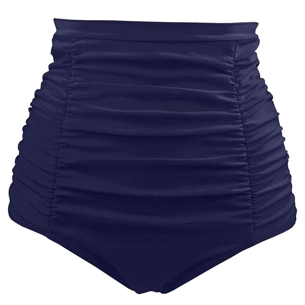 Tank Boy Short New Product Washable Retro New Pattern Solid 2023 New High Waist Elastic Folded Women's Conservative Swimming Pants Loose Waist Te