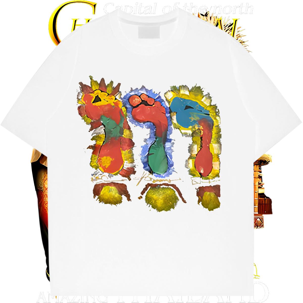 Loose Fit Mens Tshirts Cotton Breathable Short Sleeve Casual Beach T-Shirts DIY Anime Fashion Tee Shirt