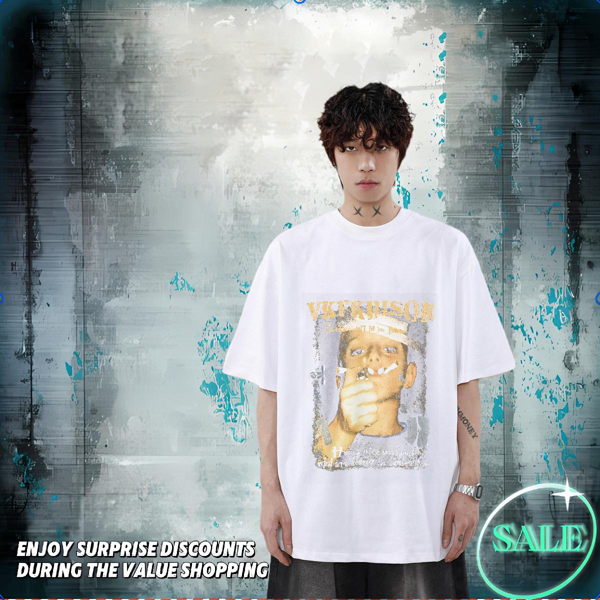 Loose T shirt Daily Outfit Cotton Breathable Soft Couples T Shirts 2024 DIY Skull Clothings