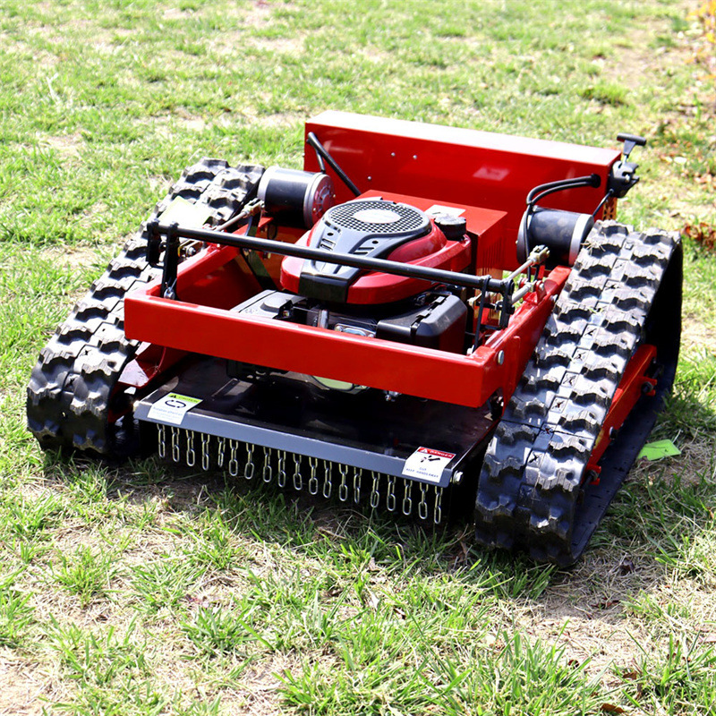 Wholesale HT550 9 horsepower crawler lawn mower orchard gasoline lawn mower Garden lawn wireless intelligent trimmer Small remote control