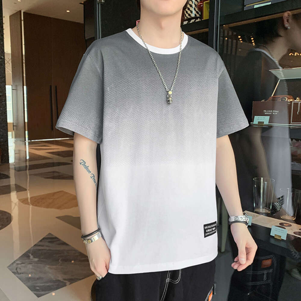 100% pure cotton short for men's summer trend, loose fit, handsome, student casual half sleeved T-shirt