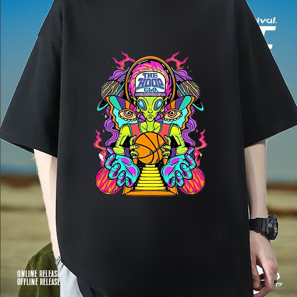 Fashion Casual T shirt Anime Street wear Hip Hop Men Tops Tees Breathable Short Sleeve Cool Design