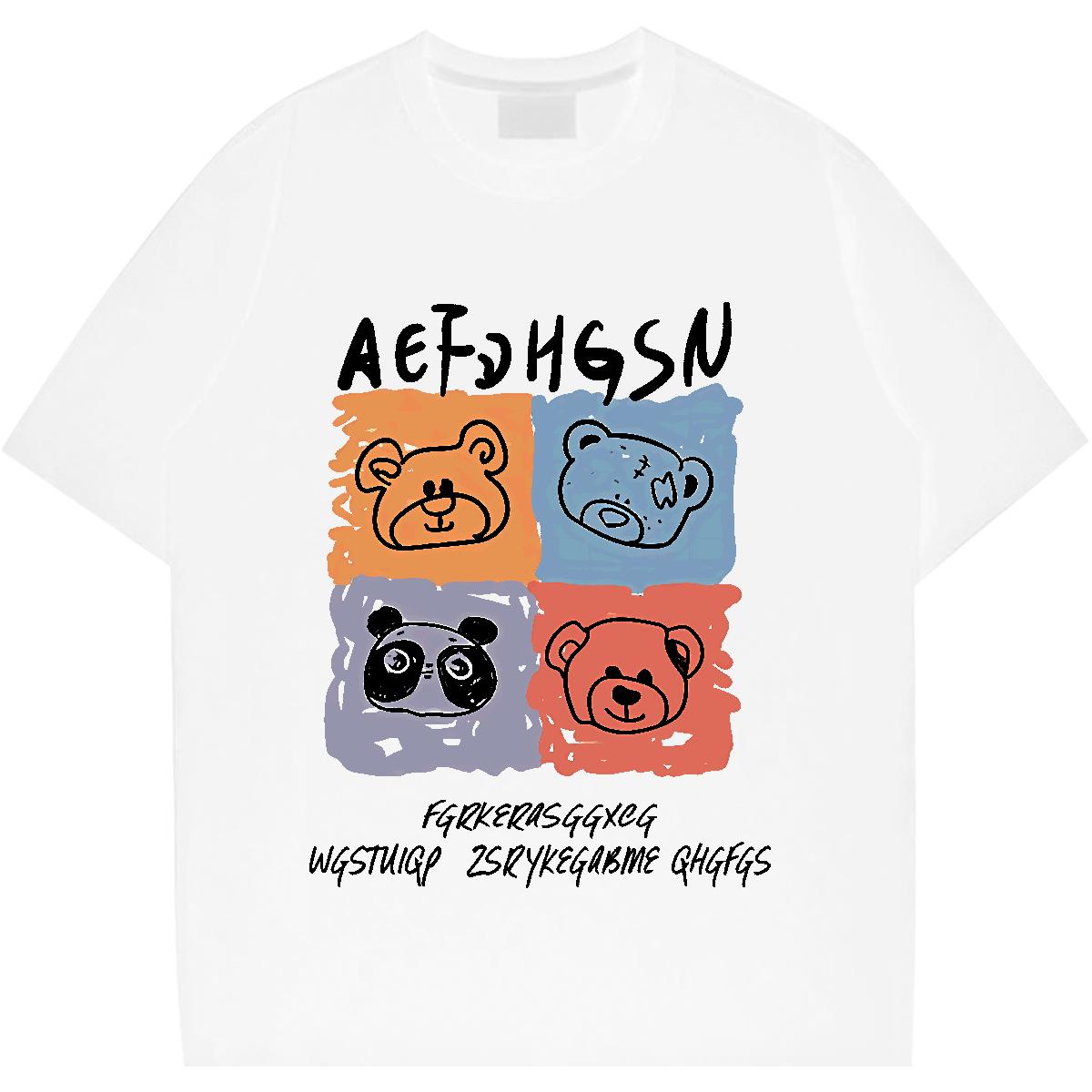 Loose Fit Tshirts Breathable Short Sleeve Casual Daily Wear Mens T Shirts Cartoon Printing S-3XL 2024 Clothes