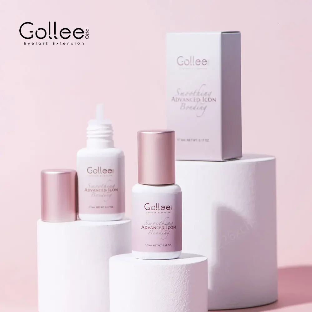 Gollee transparent eyelash extension adhesive is used for color or black false eyelash adhesive or eyebrow pink transparent eyelash extension adhesive