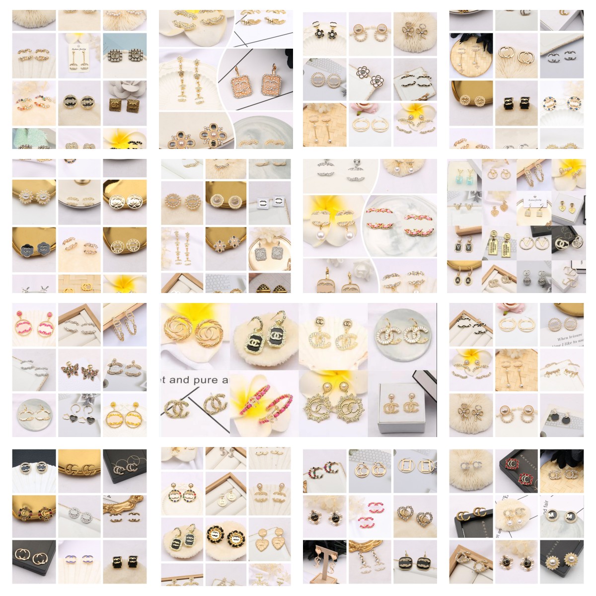 Multi- Style Random Send Fashion Designers Letters Stud Women Earring Crystal Rhinestone Pearl 18K Gold Plated 925 Silver Earring Wedding Party Jewerlry Gifts