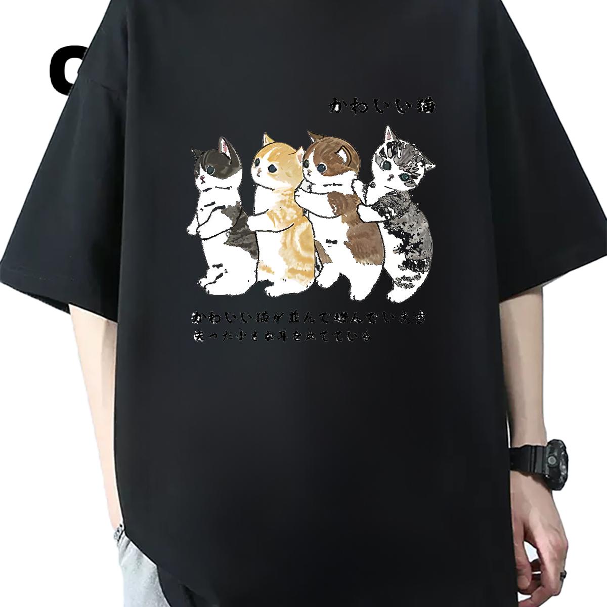 New T-Shirts for Men Cartoon Printing S-3XL Tshirt for Man Woman Anime Printing Street Cotton Breathable Short Sleeve Wholesale Tshirts