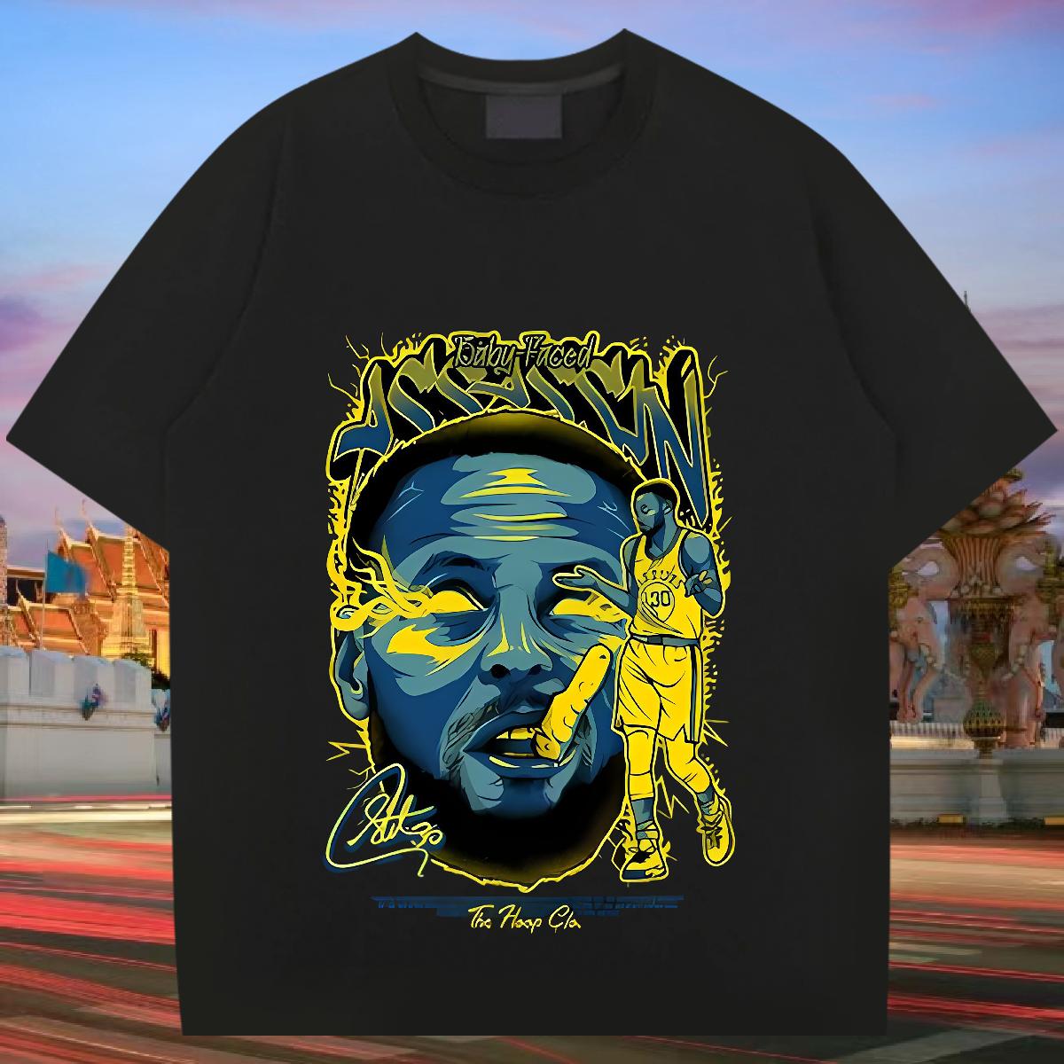 Wholesale T-Shirts Cartoon Printing S-3XL Street Wear Men Clothes T-Shirt Breathable Short Sleeve Popular