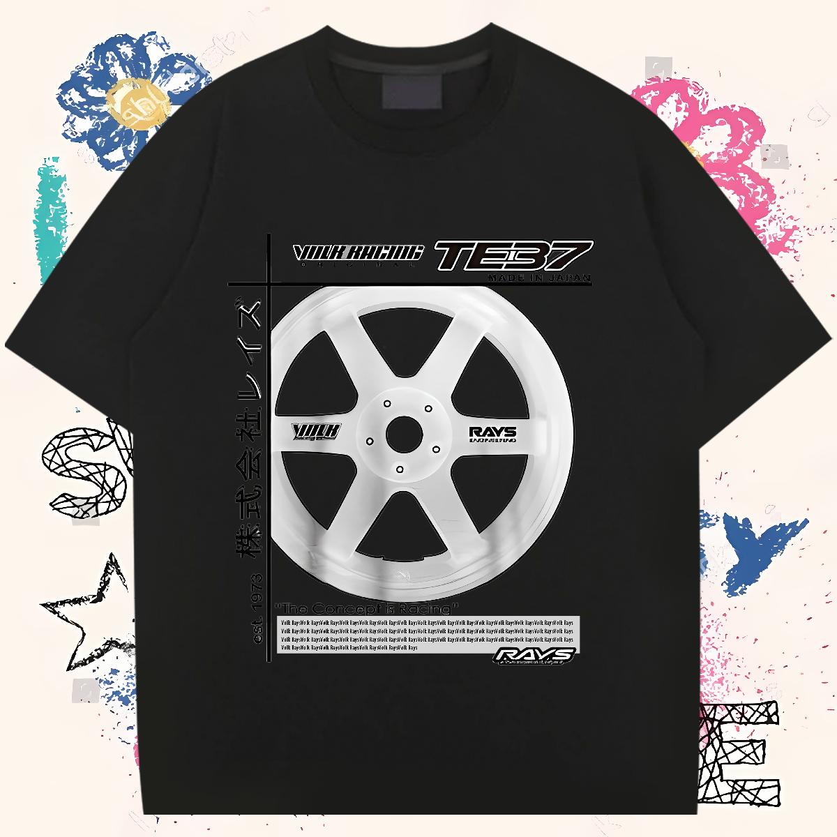 New T-Shirts Customized Print Hip Hop Couples T Shirts Breathable Crew Neck Loose Fit