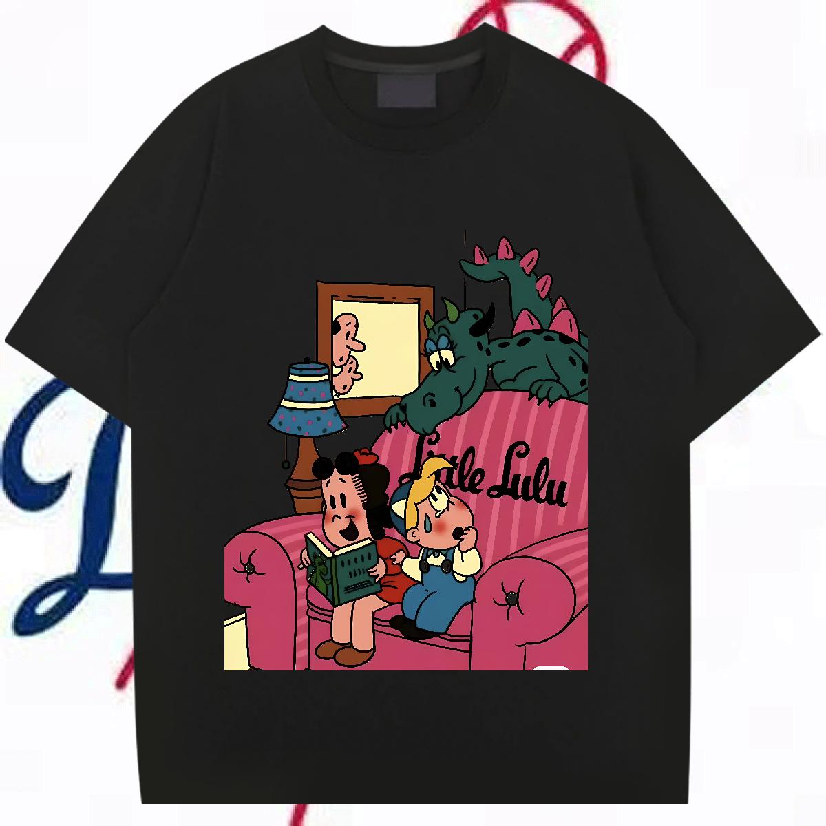 Loose Fit Men T Shirts Spring Summer Cotton O Neck Short Sleeves Men Clothes T-Shirt Casual New Anime Print Tee Shirt