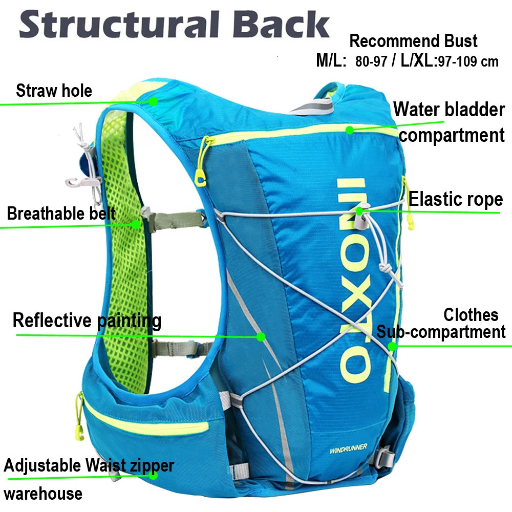8L Running Hydration Vest Backpack Men Women Outdoor Sport Bags Trail Marathon Jogging Hiking option Water Bag Flask 240711