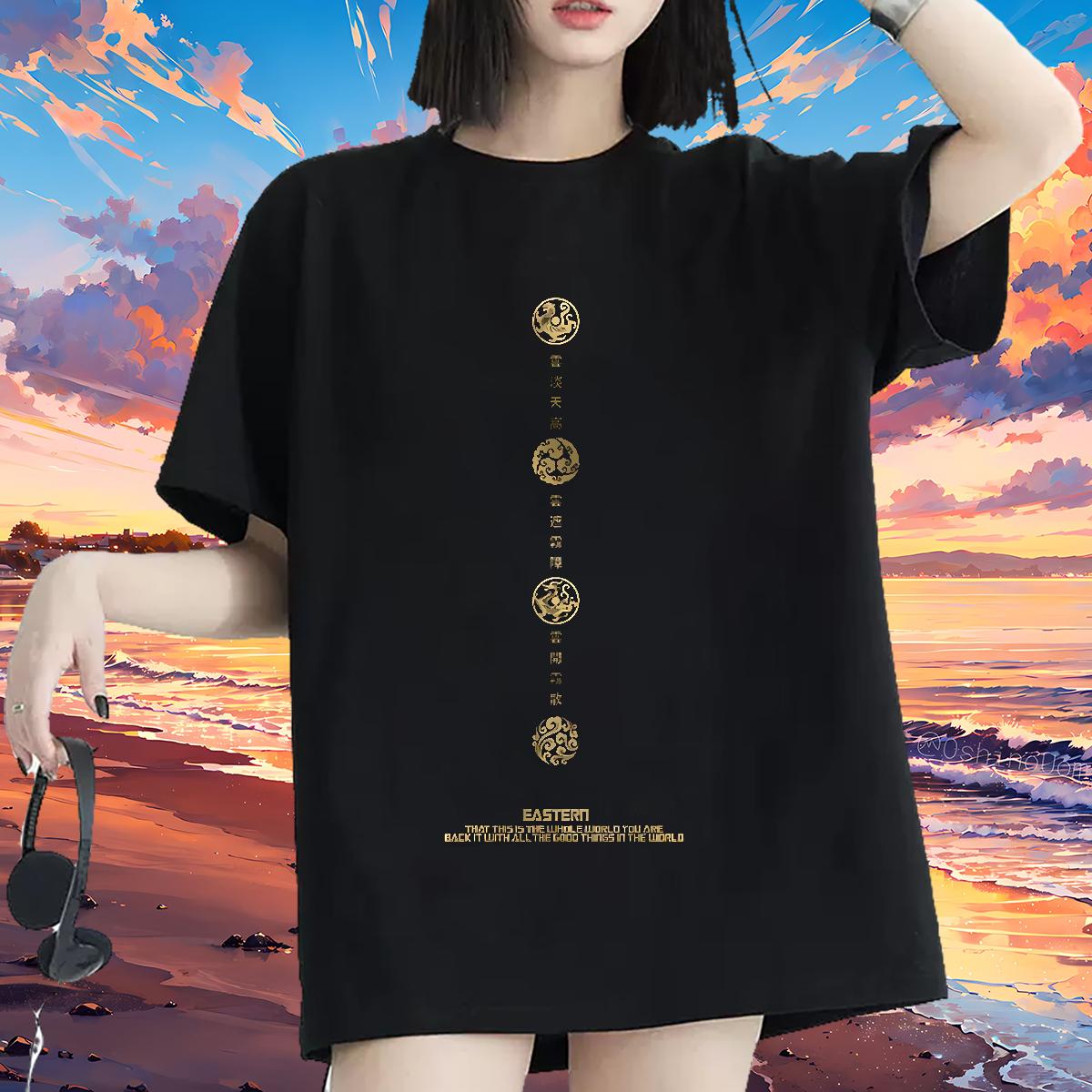 Casual New T-Shirts for Women Cotton Breathable Soft DIY Anime Printed Top Tees Spring Summer Wholesale Woman Tshirt