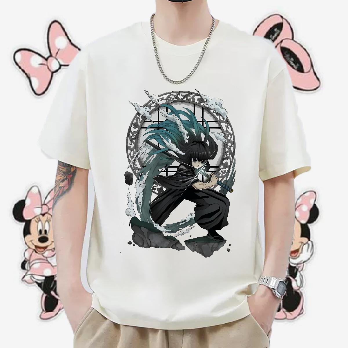 Classic Men Tees Short Sleeve Cotton O-Neck Anime Printing Street T-Shirts Asian Size Fashion Casual Clothings