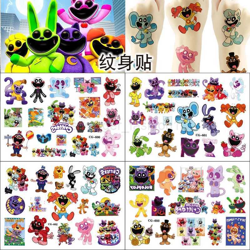 1Pcs Smiling Critters Tattoo Stickers Temporary Tattoos For Kids Birthday Party Supplies Favors Cute Tattoos Stickers DecorationB240713