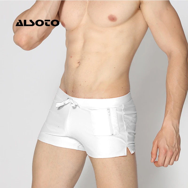 ALSOTO Board Shorts Men Swimwear Swimsuits Shorts Men Breathable Mens Swimsuits Trunks Boxer Briefs Sunga SwimSuits 240703