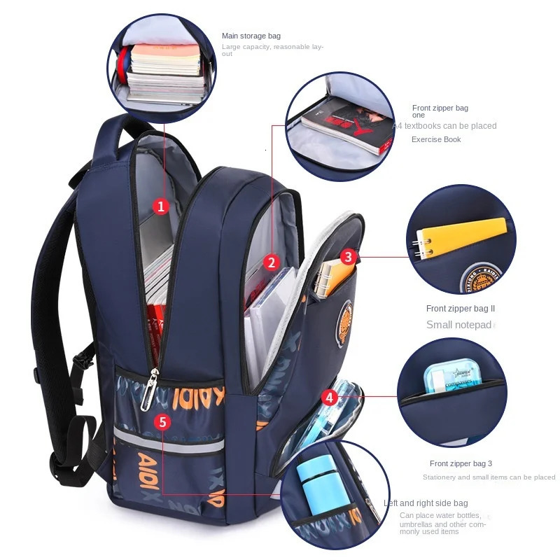 Waterproof Children School Bags For Boys Kids Backpack Primary Orthopedic School Backpack Schoolbag Book Bag Mochila Infantil 240712