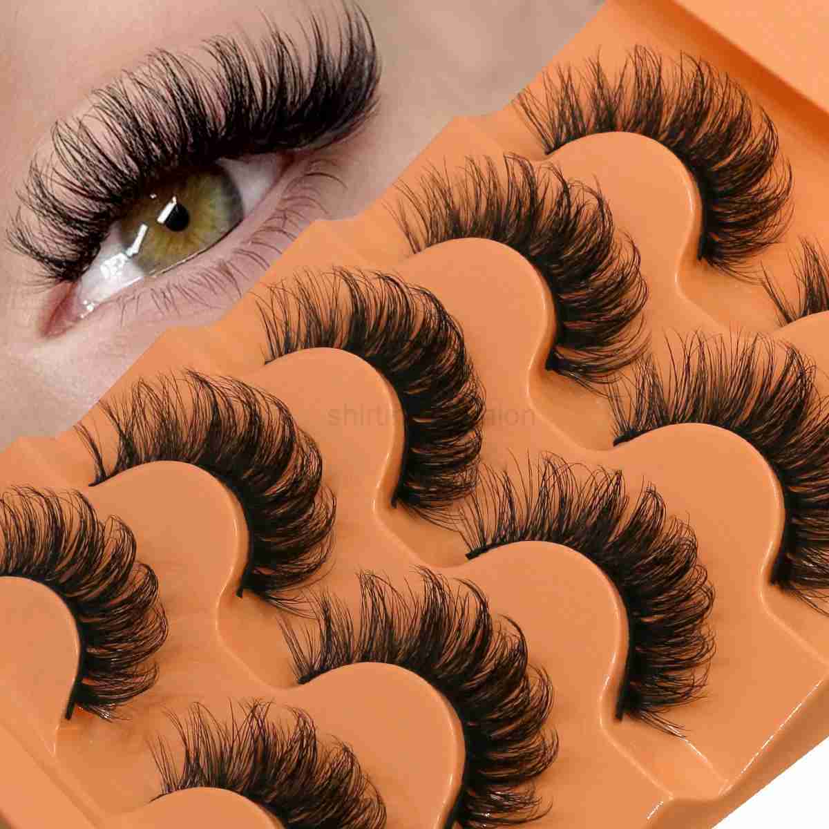 GROINNEYA 5 Pairs Fluffy Eyelashes 8D Volume False Lashes Russian Strip Lashes Extensions Thick Soft Curly Fake Lashes MakeupCL240713