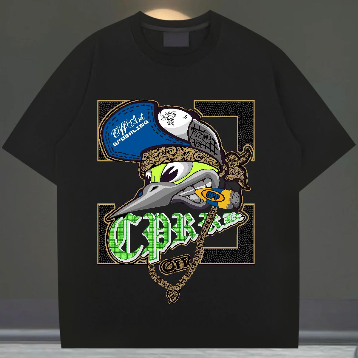 Loose Men T Shirts Street wear Hip Hop Cotton Breathable Soft Men Tops Tees DIY Floral Print Wear