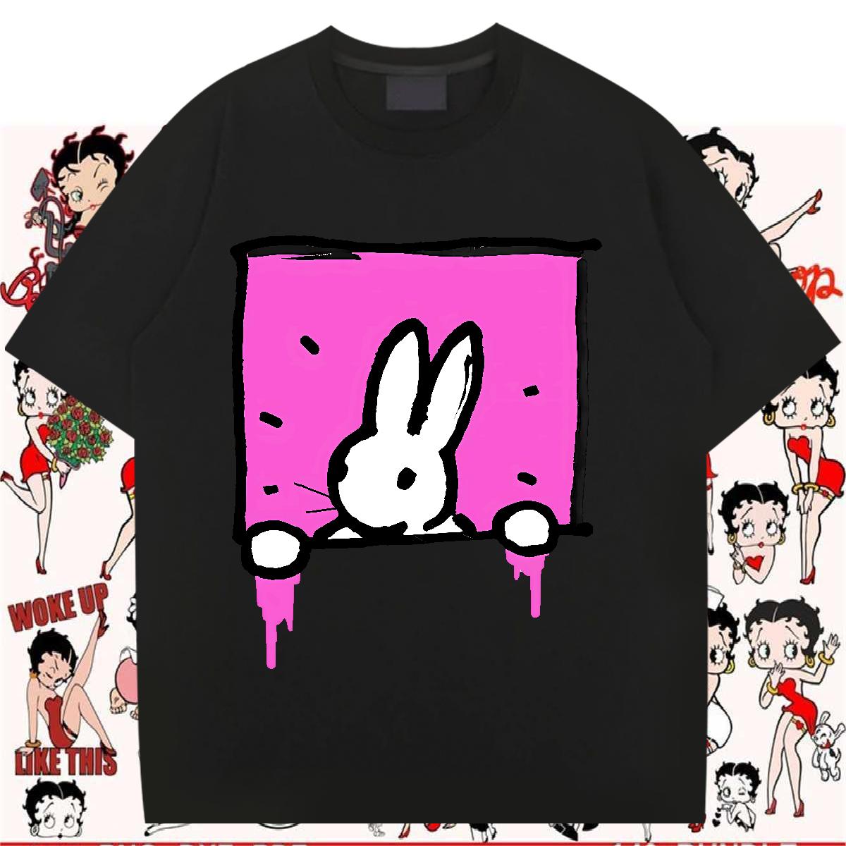 5A T shirt Street Casual Crew Neck Cotton Men Tops Tees 2024 Designer Cartoon Printing S-3XL Clothes
