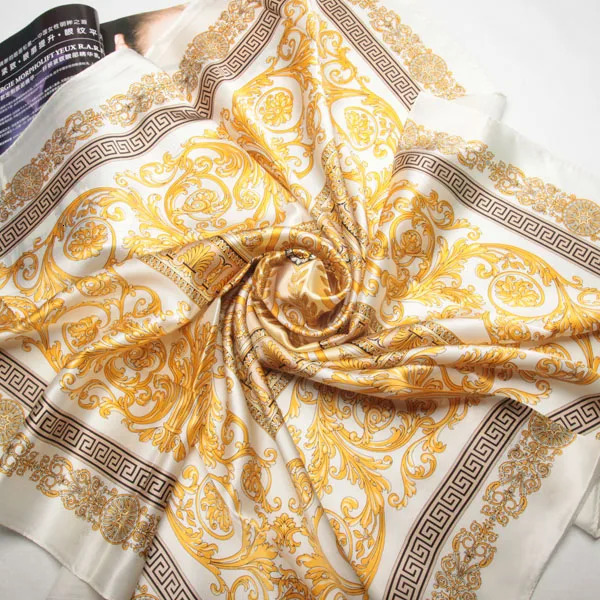 SLKSCF 88X88CM s square silk satin scarves 100% silk scarf square silk satin scarfs capes female 240711
