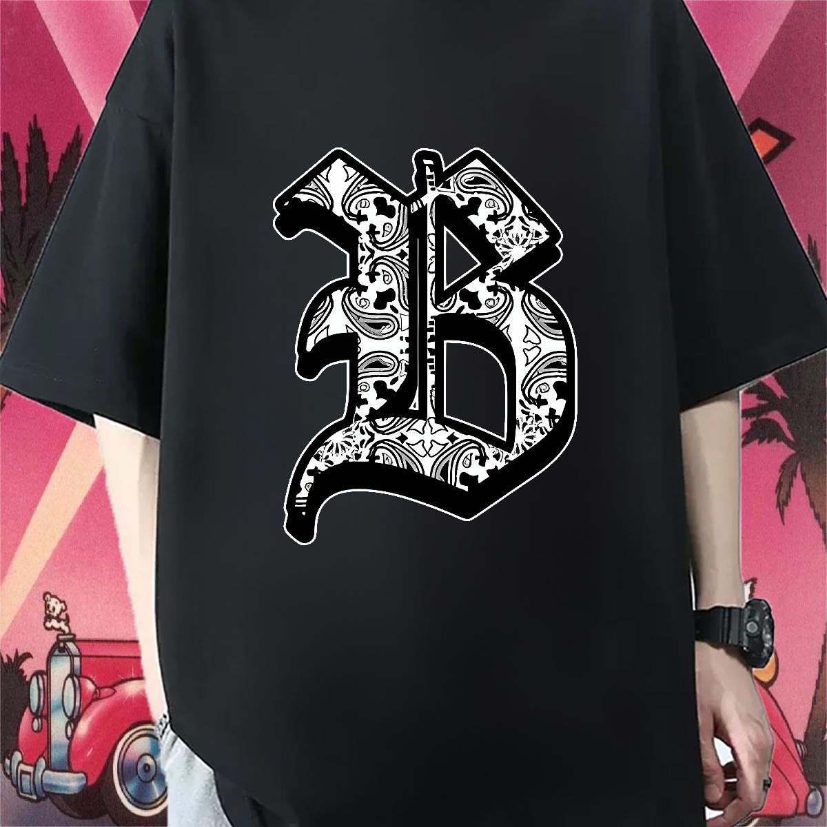 Classic Casual T-Shirts White Plus Size Anime Printing Street Men Tshirts Crew Neck Cotton Breathable Loose