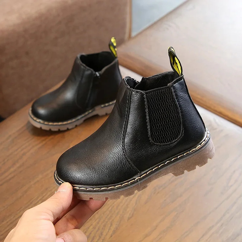 Children Shoes Fashion Kids Boots Autumn Winter Soft Leather Riding Boots Warm Fur Boys Ankle Boots Baby Girls Casual Shoes 240710 - view 4