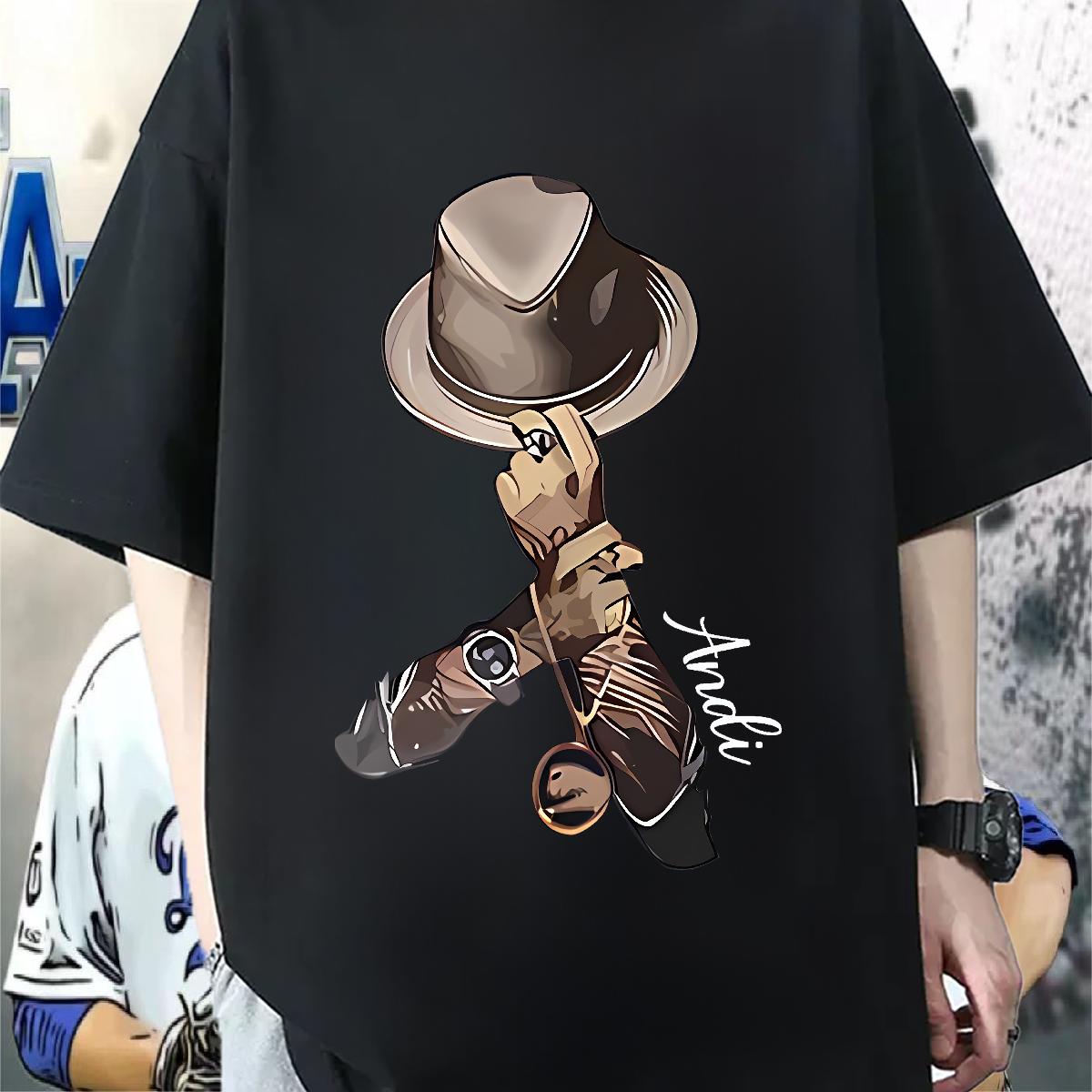 5A Men T Shirts Summer Casual Cotton O Neck Short Sleeves Men Tops Tees Fashion Casual DIY Printed Tshirts