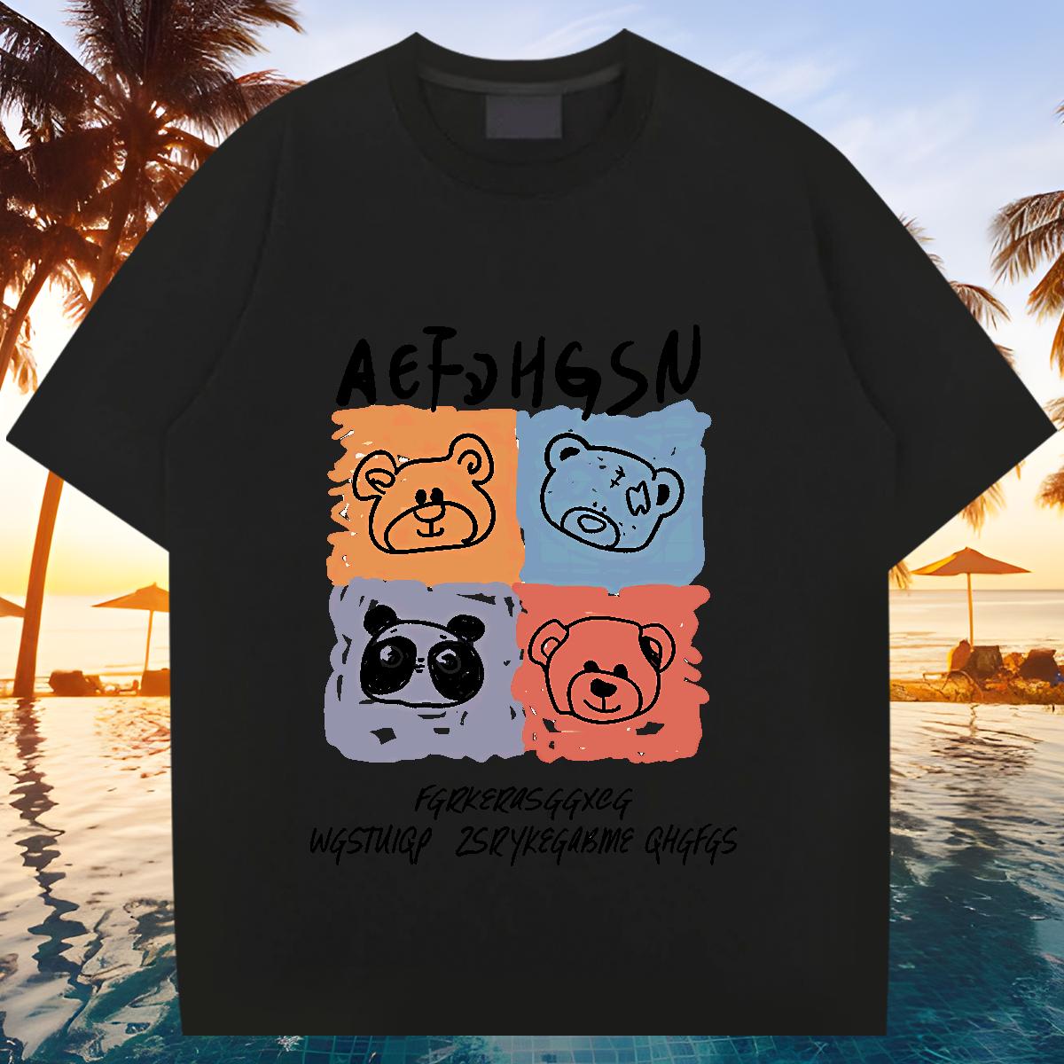 Cool Design Tshirts Round Neck Short Sleeve Street wear Hip Hop Men T Shirts Custom Printed Fashion Design Tops