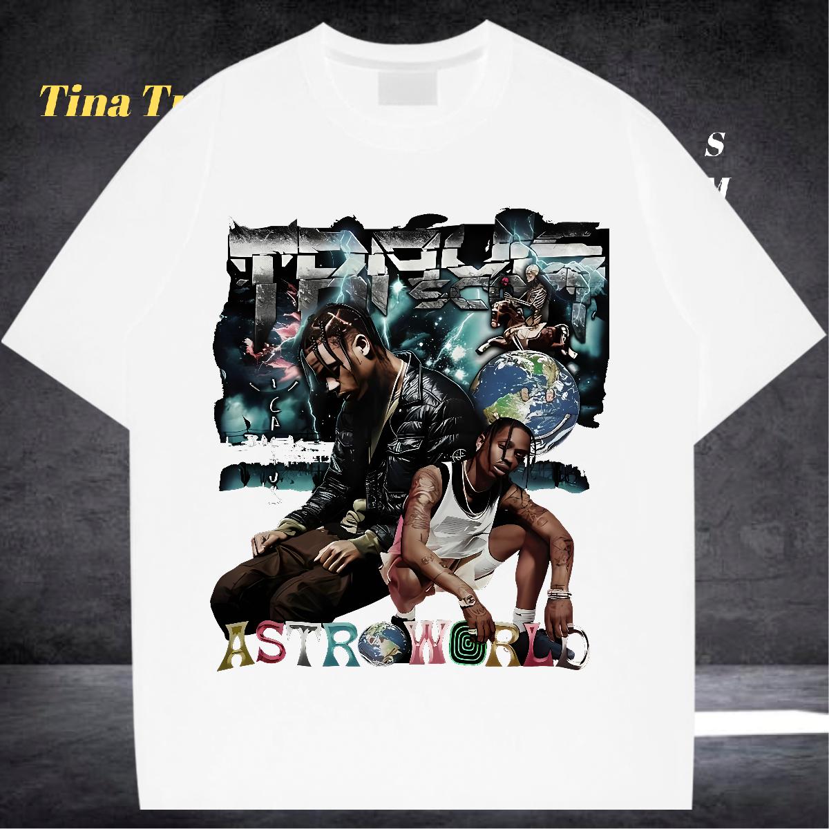 Fashion T-Shirts for Men White Plus Size Anime Printing Street Men Tops Tees Crew Neck Cotton Breathable Popular