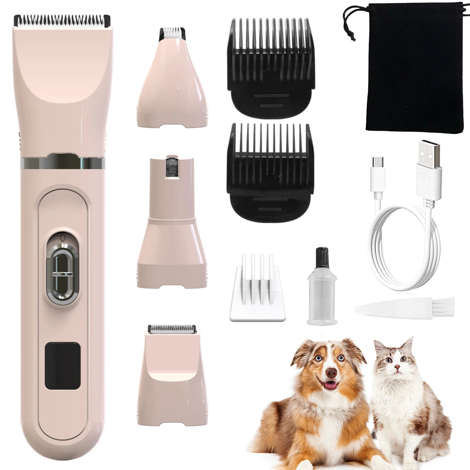 Dog Hair Clippers Grooming Electrical Grooming Trimmer for Cats Rabbits Puppies Rechargeable Shaver Low Decibel Animals Haircut