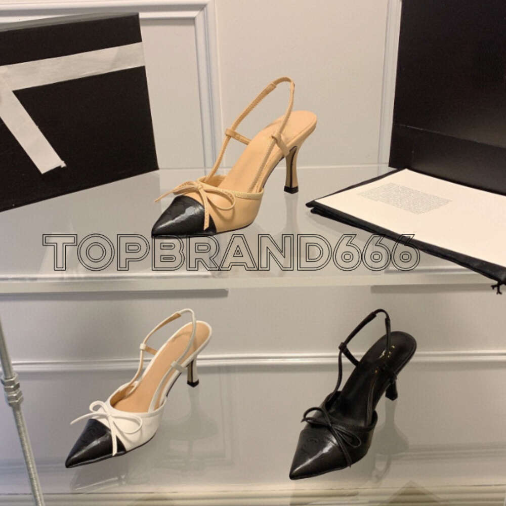 7cm Designer Femmes Party Party Marif Robe Chaussures Chan C chaton Talons Bowknot Sandals Sandals Summer Femmes Designer Chaussures Points Pumps